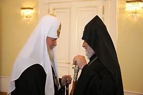 Встреча Святейшего Патриарха Кирилла с Католикосом всех армян Гарегином II