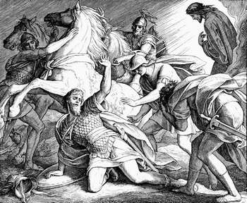 Юлиус Шнорр. Обращение Савла. Гравюра Юлиус Шнорр. Обращение Савла. Гравюра