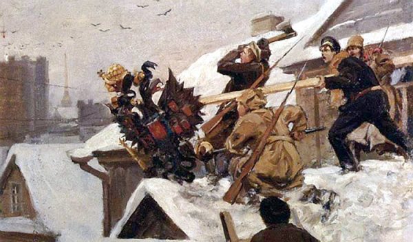 Художник И. А. Владимиров. "Долой орла". Фрагмент