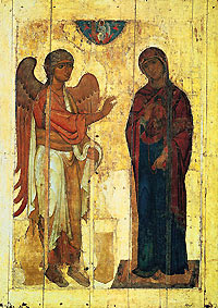 Устюжское Благовещение. Икона. XII в. Третьяковская галерея. Москва