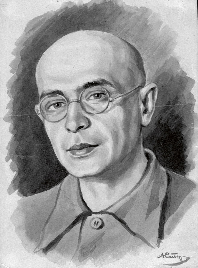 А.И. Доватур в лагере. Карандашный портрет. Художник А.А. Стефановский