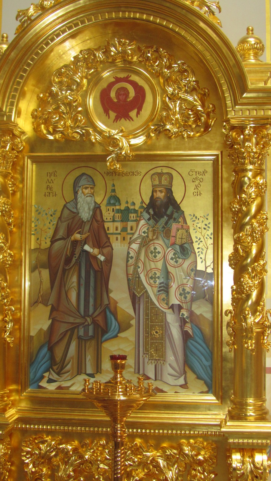 Икона святых Феодосия и Лаврентия в Свято-Троицком соборе Саратова