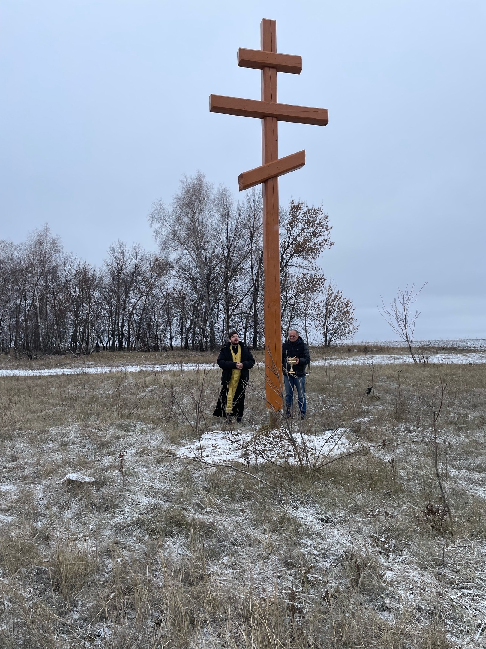Поклонный крест на въезде в Балтай