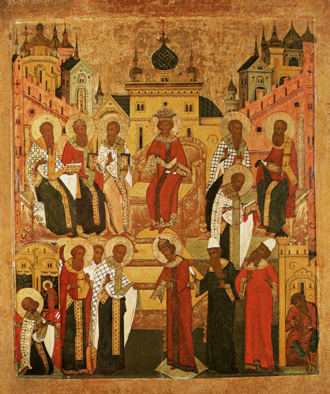 «Первый Вселенский Собор», икона XVIII века