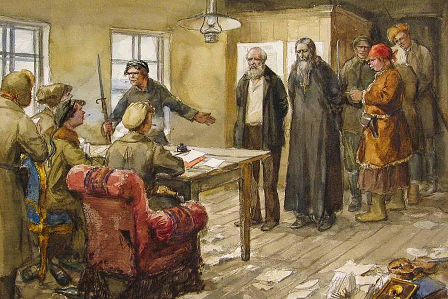 Иван Владимиров. «Помещик и священник приговариваются к расстрелу военным трибуналом». 1919 год
