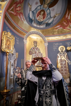 Литургия Преждеосвященных Даров в Свято-Троицком кафедральном соборе Саратова