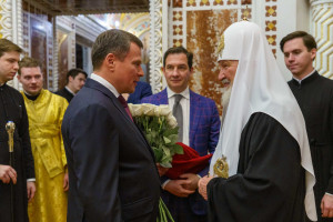 Митрополит Игнатий принял участие в Божественной литургии и торжествах в день тезоименитства Святейшего Патриарха Кирилла