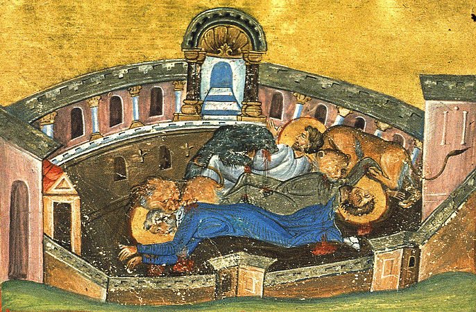 Мчч. Сильвана епископа, Луки диакона и Мокия чтеца