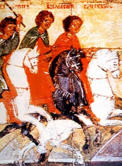 Мчч. Спевсиппа, Елевсиппа, Мелевсиппа, бабки их Леониллы и с ними Неона, Турвона и Иовиллы