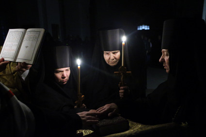Монашеский постриг в в Свято-Сергиевском женском монастыре с. Алексеевка Базарно-Карабулакского р-на