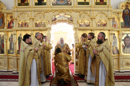 Божественная литургия в храме в честь Рождества Христова г. Саратова