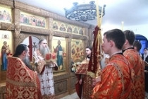 Божественная литургия в храме во имя святых мучеников Вифлеемских Младенцев Свято-Алексиевского женского монастыря