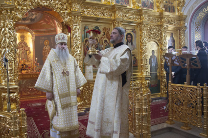 Божественная литургия в Свято-Троицком кафедральном соборе г.Саратова