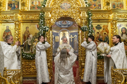 Рождественская заутреня и Божественная литургия в Свято-Троицком кафедральном соборе г. Саратова