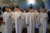 Крещальная Литургия в Свято-Троицком соборе г. Саратова
