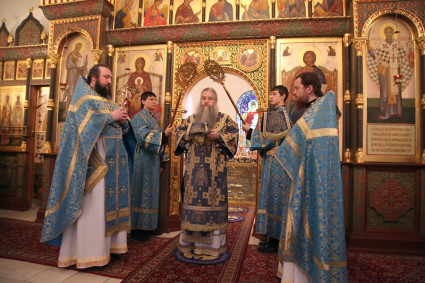 Божественная литургия на Архиерейском подворье – в храме в честь иконы Божией Матери «Утоли моя печали» г.Саратова