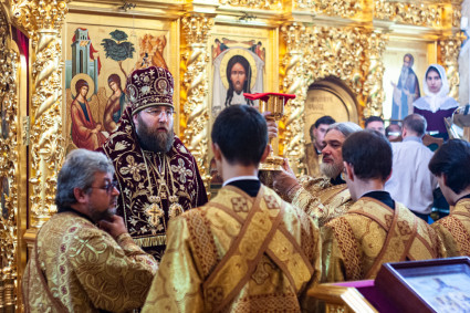 Божественная литургия в Свято-Троицком кафедральном соборе г. Саратова