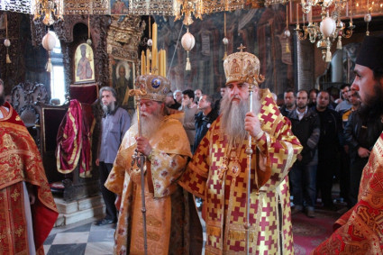 Божественная литургия в болгарском монастыре Зограф на Святой Горе Афон