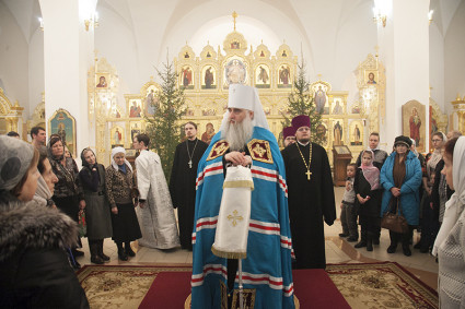 Всенощное бдение в храме в честь Рождества Христова г. Саратова