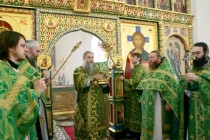 Божественная литургия в Свято-Никольском мужском монастыре Саратова
