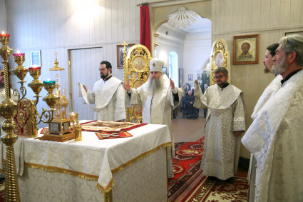 Божественная литургия в храме в честь Рождества Христова г.Вольска