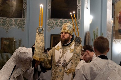 Божественная литургия в Свято-Духовском соборе г. Саратова