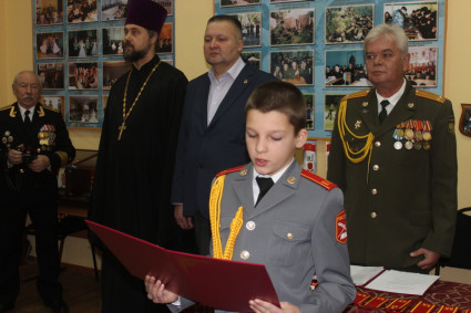 Священник поздравил кадетскую школу с годовщиной
