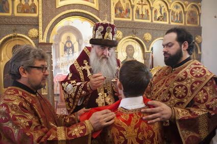 Божественная литургия в храме в честь Рождества Христова с. Рыбушка
