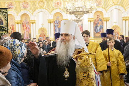 Божественная литургия в храме святителя Спиридона Тримифунтского г. Саратова
