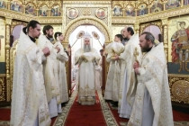 Божественная литургия в храме во имя святого великомученика Георгия Победоносца города Саратова