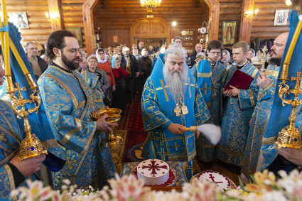 Божественная литургия в храме в честь Сретения Господня г.Саратова