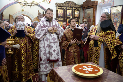 Митрополит Игнатий совершил Божественную литургию в храме священномученика Космы Саратовского г. Саратова