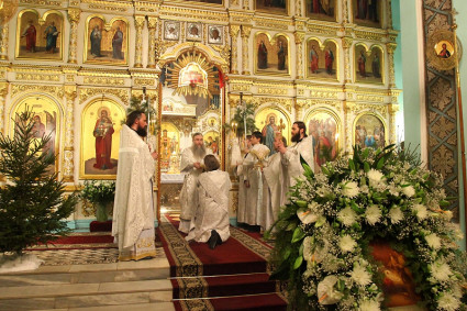 Рождественское богослужение в Духосошественском кафедральном соборе г. Саратова