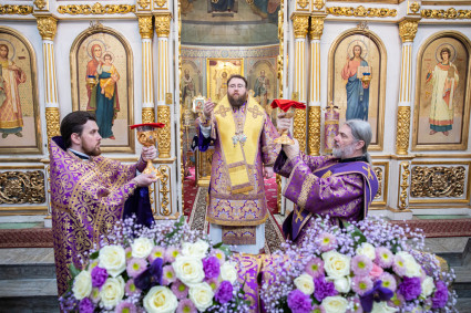 Митрополит Игнатий совершил Божественную литургию в храме Всех святых, в земле Русской просиявших, г. Саратова