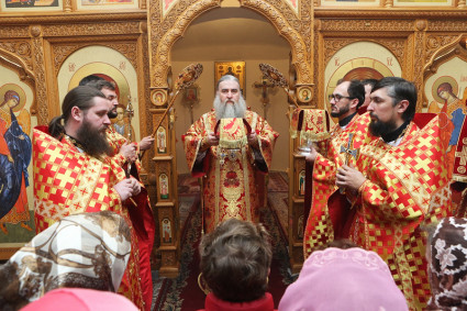 Божественная литургия и панихида в Свято-Никольском храме на Елшанском кладбище Саратова