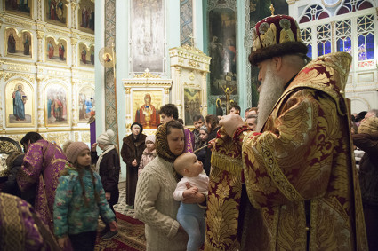 Всенощное бдение в храме в честь Сошествия Святого Духа г.Саратова