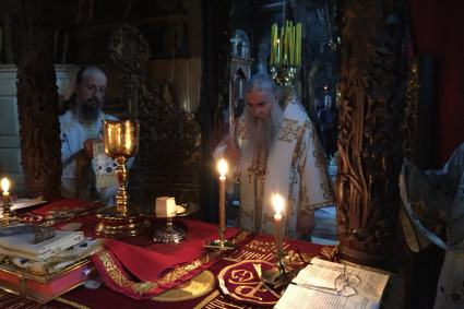 Митрополит Лонгин совершил Литургию в Афонском болгарском монастыре Зограф
