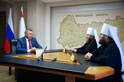 Митрополит Саратовский и Вольский Игнатий представил Губернатору Вологодской области назначенного на Вологодскую кафедру митрополита Савву