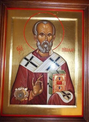 Икона святителя Николая архиепископа Мир Ликийских, чудотворца, с частицей мощей